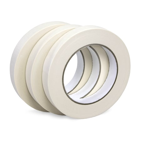 Idl Packaging Masking Tape GP, 0.75 in W x 60 yards L, 5.5 mil Thick, White, Natural Rubber Adhesive, 3 PK 3x-44573